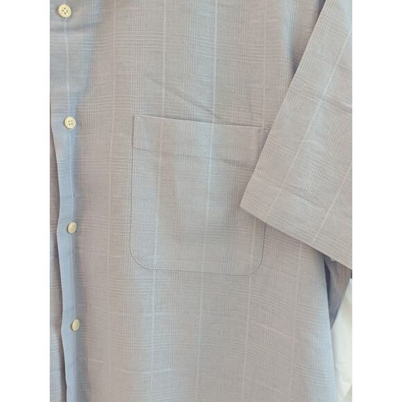 Club Room Blue Linen/Cotton Blend XXL One Pocket Short Sleeve Button Up - Picture 5 of 8